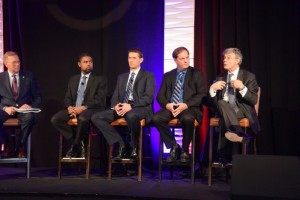 From left to right: Bill Long, AASA; Nathaniel Beuse, NHTSA; David Williams, DENSO; Donny Seyfer, ASA; and Xavier Mosquet, Boston Consulting Group, participated in the Connected Car Panel held during AASA's Vision Conference.