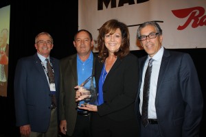 From left to right: Frank Pasley, GEARS Magazine international sales manager, John Galloway, TransTec brand aftermarket sales manager, Patty Richards, TransTec brand senior marketing manager, and Dennis Madden, ATRA CEO.