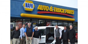 From left to right: Henry Walston, owner, NAPA Auto Parts - Barnes Motor & Parts Co.; Keith Flatley, DC general manager, Highpoint NAPA; Alan Hinnant, owner, NAPA Auto Parts - Barnes Motor & Parts Co.; Robert Kirkland, owner, NAPA Auto Parts - Barnes Motor & Parts Co.; Gordon Thorne, regional manager under car, NAPA; Mike Douglas, DSM Under Car, NAPA; Mike Kittelson, Southeast regional sales manager, SKF