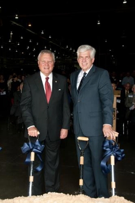  
The Honorable Nathan Deal, Gov. of Georgia, and Jim Hawk, president, Toyo Tire North America Manufacturing Inc., at the groundbreaking ceremony for the 1-million square foot expansion of Toyo Tires' state-of-the-art tire manufacturing plant and warehouse.