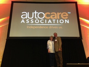 auto care association president and ceo kathleen schmatz and chairman tim lee. 