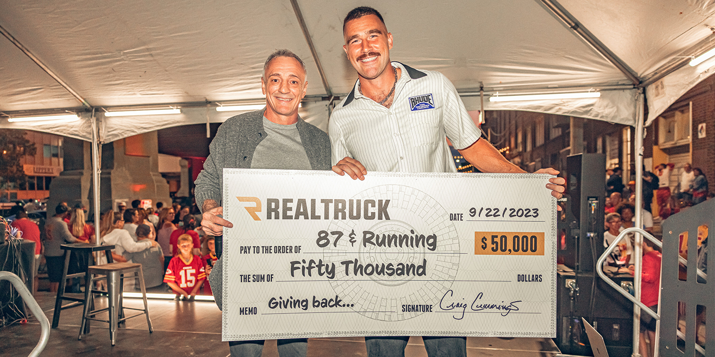 RealTruck 87 and running donation travis kelce