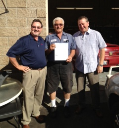 (from left to right): Steve Marble, Airtex District Sales Manager; Bill LaPonza, Owner/Operator B&J Service Center; Jim Hubka, Complete Plus VP Sales & Marketing  