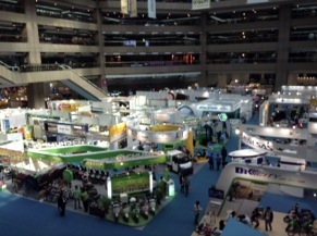 the show floor of ev taiwan is seen inside the taiwan world trade center in taipei.