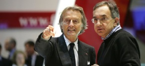 President Luca Cordero di Montezemolo, left, standing next to Fiat CEO Sergio Marchionne at the 2011 Geneva car show show. Photo: Getty Images