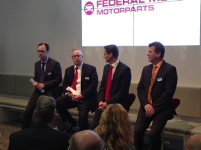 Federal-Mogul executives speaking at a press event at Automechanika Frankfurt this week.